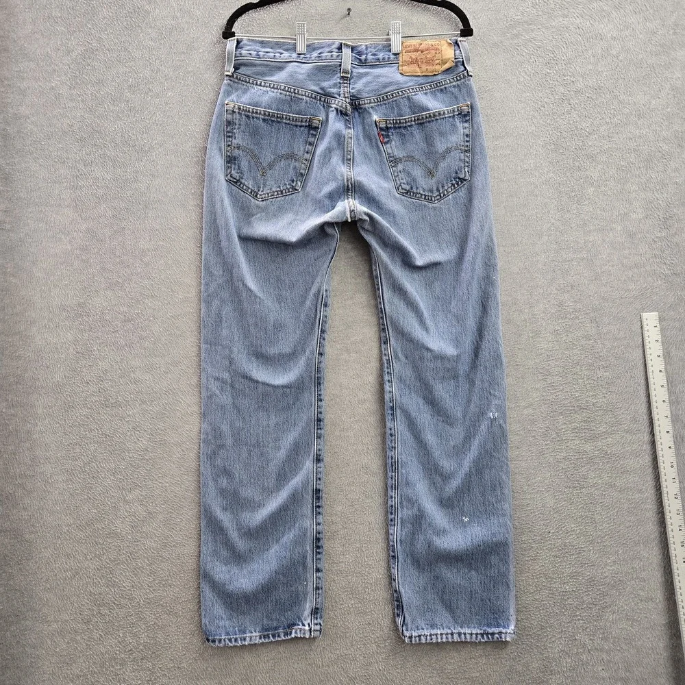 Levi's 501 Men Jeans 32X30 Light Blue Denim Straight Leg Y2K Button Fly READ